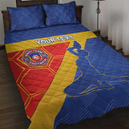 Custom Haiti Football Quilt Bed Set Neg Marron - Road To World Cup 2026 - African Pride