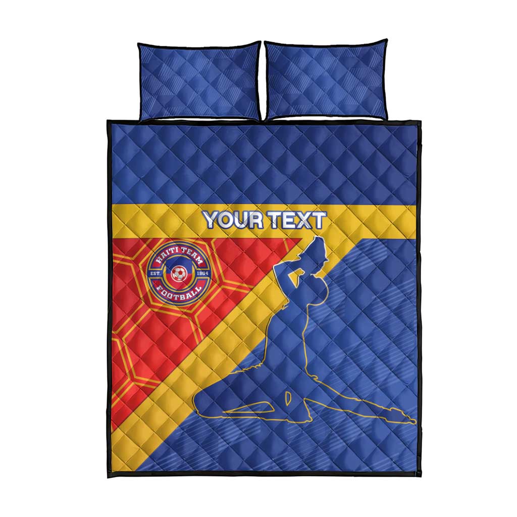 Custom Haiti Football Quilt Bed Set Neg Marron - Road To World Cup 2026 - African Pride