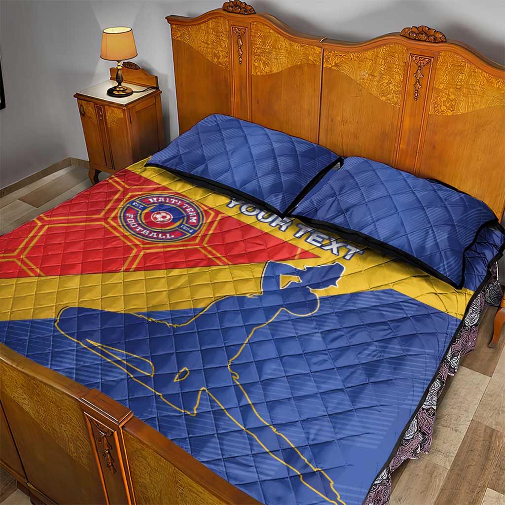 Custom Haiti Football Quilt Bed Set Neg Marron - Road To World Cup 2026 - African Pride