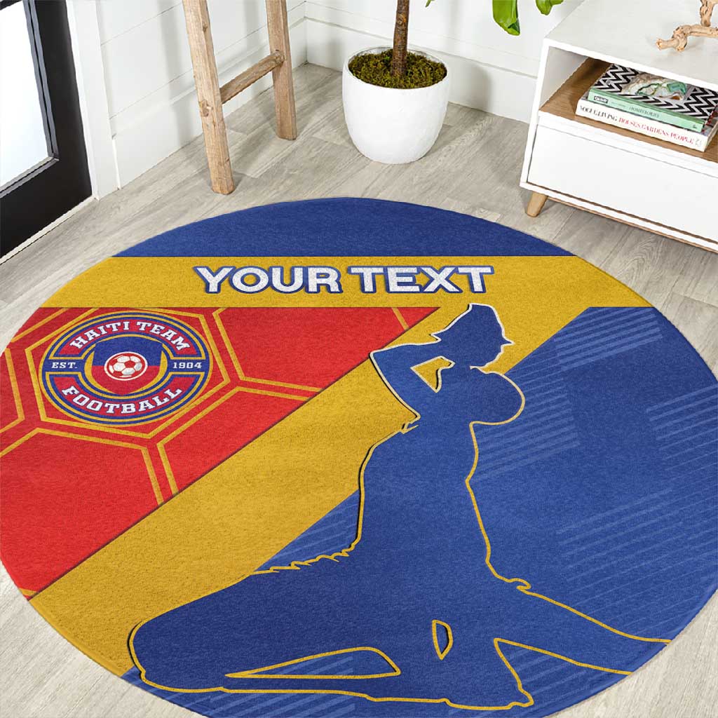 Custom Haiti Football Round Carpet Neg Marron - Road To World Cup 2026 - African Pride