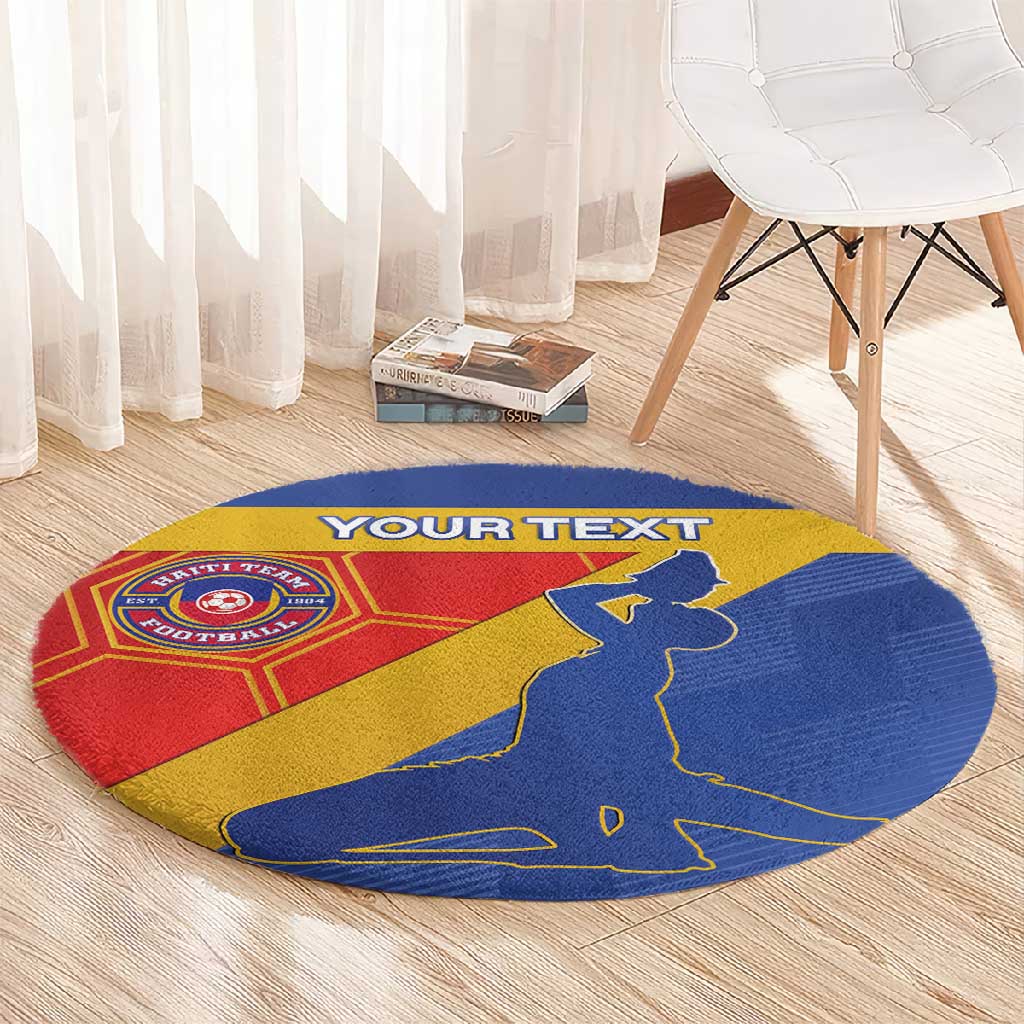 Custom Haiti Football Round Carpet Neg Marron - Road To World Cup 2026 - African Pride