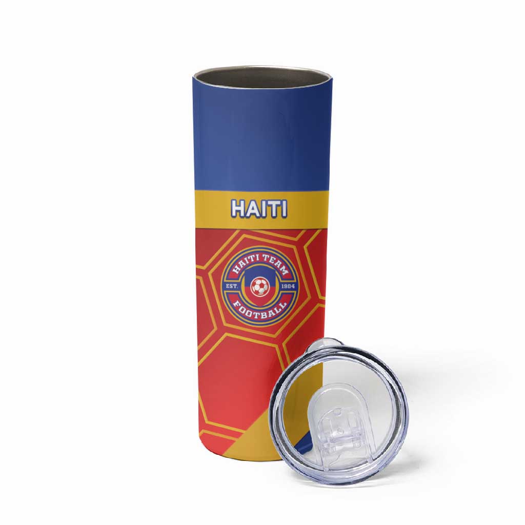Custom Haiti Football Skinny Tumbler Neg Marron - Road To World Cup 2026 - African Pride