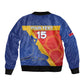 Custom Haiti Football Sleeve Zip Bomber Jacket Neg Marron - Road To World Cup 2026 - African Pride