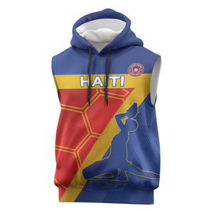 Custom Haiti Football Sleeveless Hoodie Neg Marron - Road To World Cup 2026 - African Pride