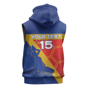 Custom Haiti Football Sleeveless Hoodie Neg Marron - Road To World Cup 2026 - African Pride