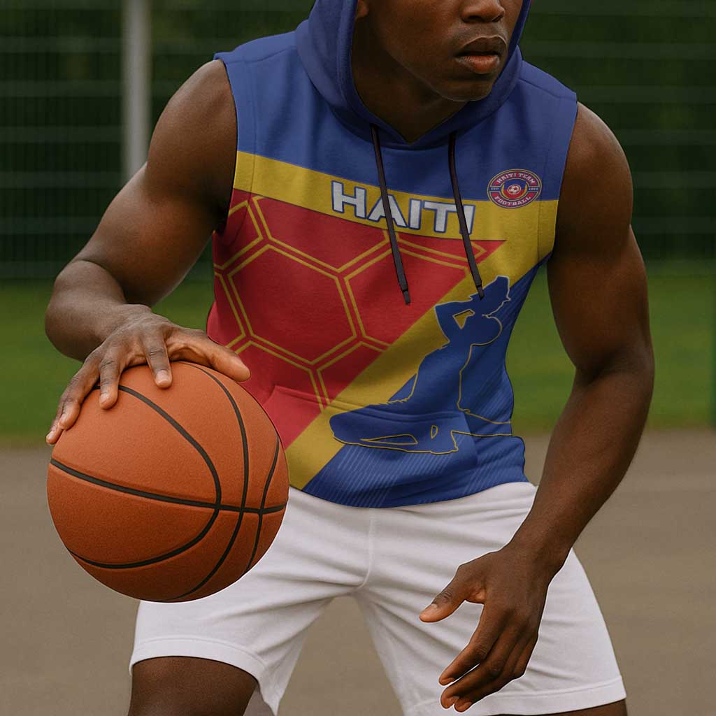 Custom Haiti Football Sleeveless Hoodie Neg Marron - Road To World Cup 2026 - African Pride