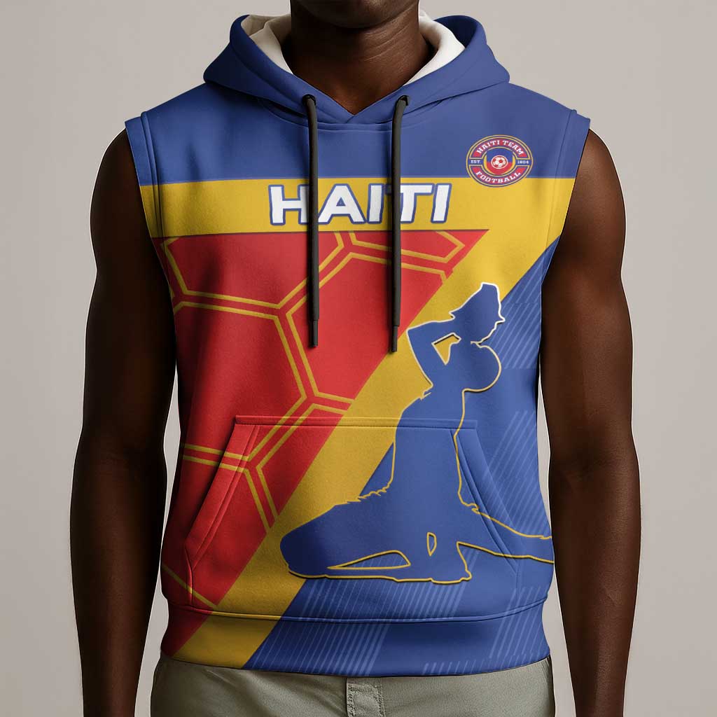 Custom Haiti Football Sleeveless Hoodie Neg Marron - Road To World Cup 2026 - African Pride