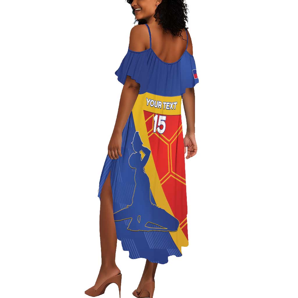Custom Haiti Football Summer Maxi Dress Neg Marron - Road To World Cup 2026 - African Pride