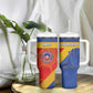 Custom Haiti Football Tumbler With Handle Neg Marron - Road To World Cup 2026 - African Pride