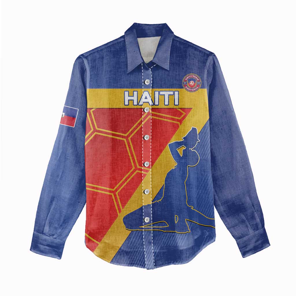 Custom Haiti Football Women Casual Shirt Neg Marron - Road To World Cup 2026 - African Pride