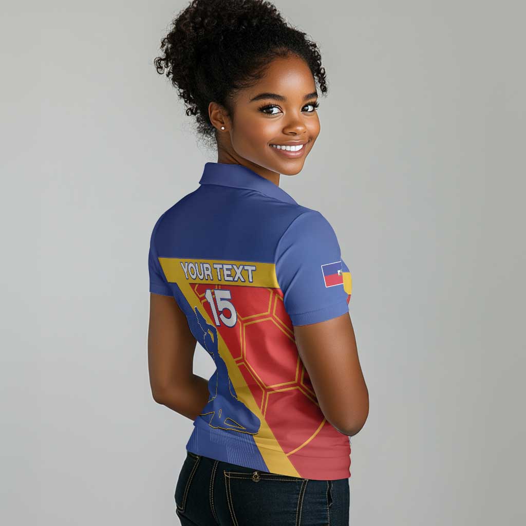 Custom Haiti Football Women Polo Shirt Neg Marron - Road To World Cup 2026 - African Pride