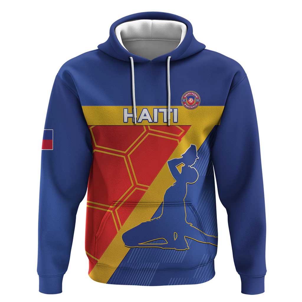 Custom Haiti Football Zip Hoodie Neg Marron - Road To World Cup 2026 - African Pride