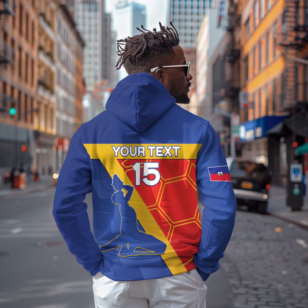 Custom Haiti Football Zip Hoodie Neg Marron - Road To World Cup 2026 - African Pride