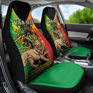 Personalised Afro Ethiopia Car Seat Cover Lion Of Judah - African Pattern