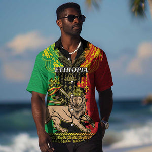 Personalised Afro Ethiopia Hawaiian Shirt Lion Of Judah - African Pattern