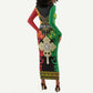 Personalised Afro Ethiopia Long Sleeve Bodycon Dress Lion Of Judah - African Pattern LT15