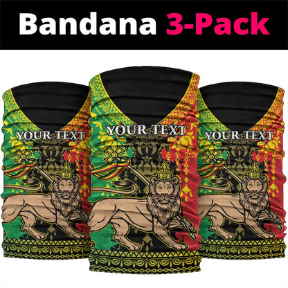 Personalised Afro Ethiopia Neck Gaiter Lion Of Judah - African Pattern LT15