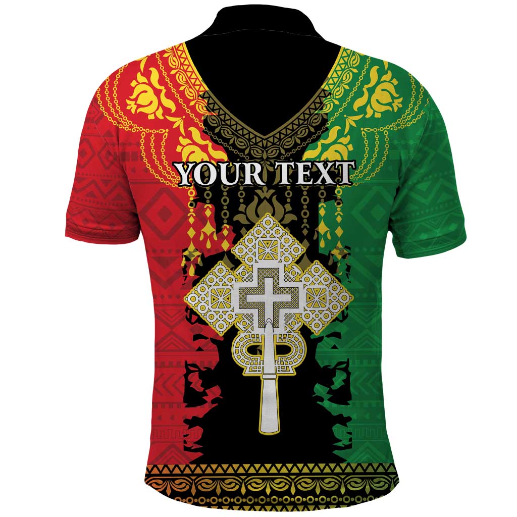 Personalised Afro Ethiopia Polo Shirt Lion Of Judah - African Pattern