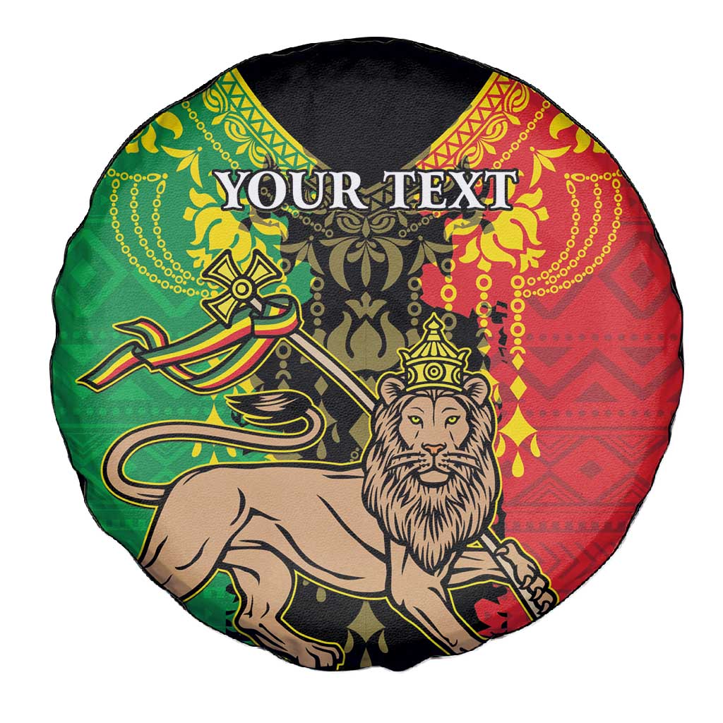 Personalised Afro Ethiopia Spare Tire Cover Lion Of Judah - African Pattern