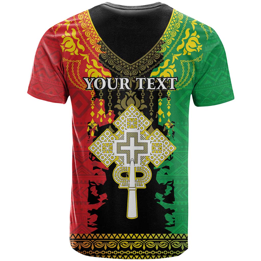 Personalised Afro Ethiopia T shirt Lion Of Judah - African Pattern