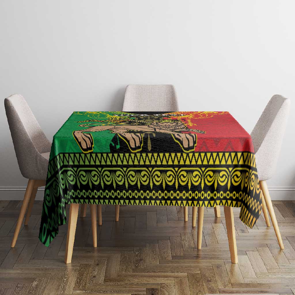 Personalised Afro Ethiopia Tablecloth Lion Of Judah - African Pattern