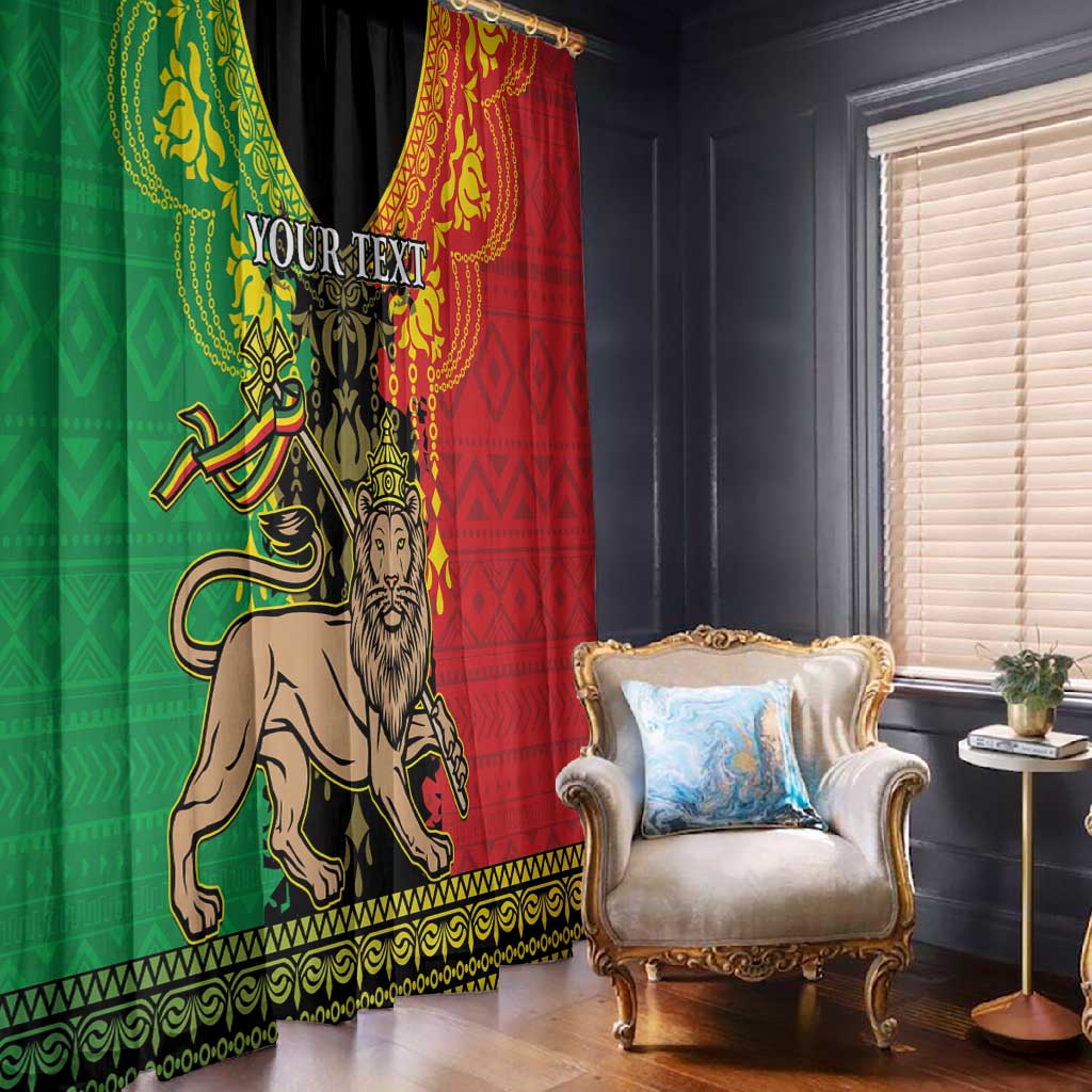Personalised Afro Ethiopia Window Curtain Lion Of Judah - African Pattern