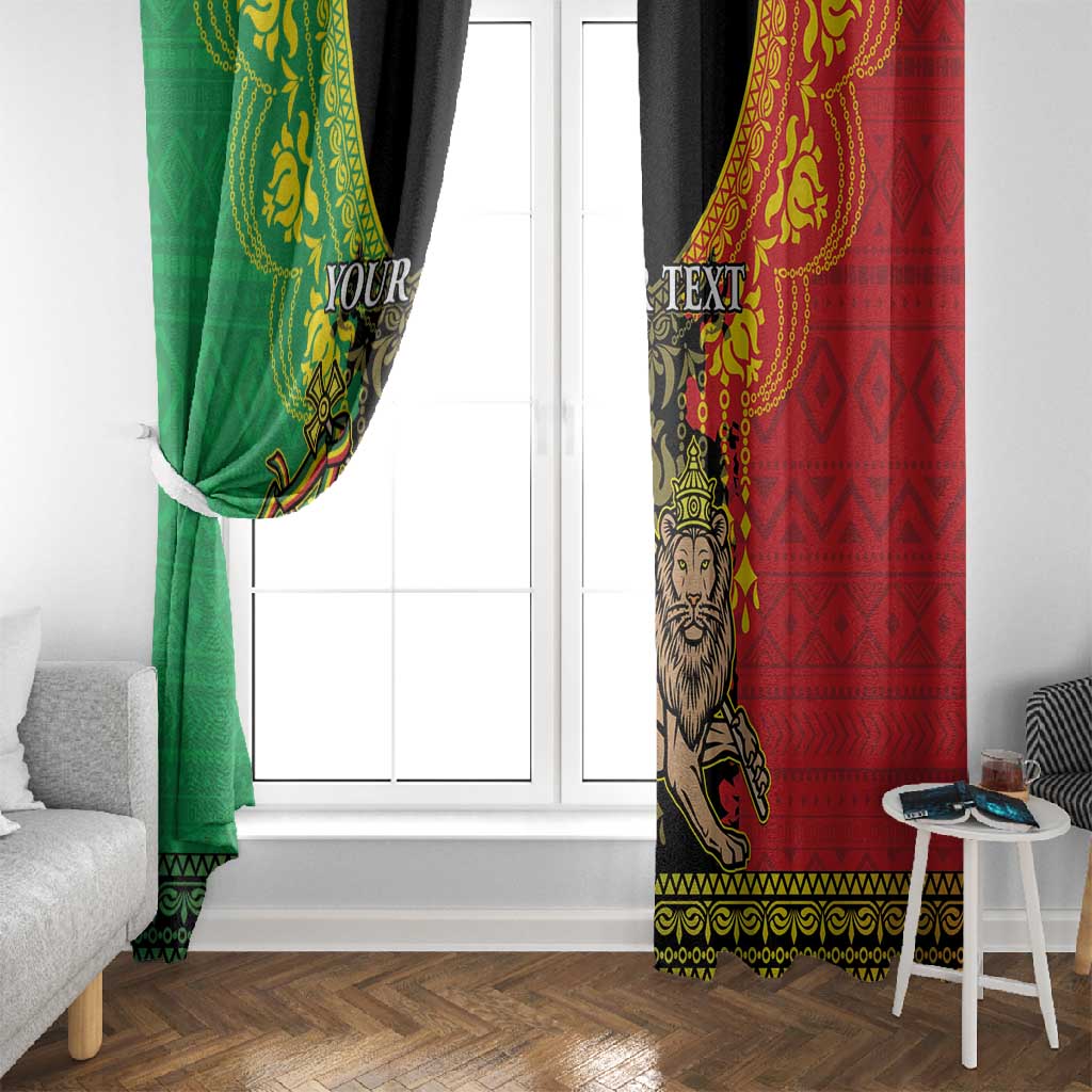 Personalised Afro Ethiopia Window Curtain Lion Of Judah - African Pattern