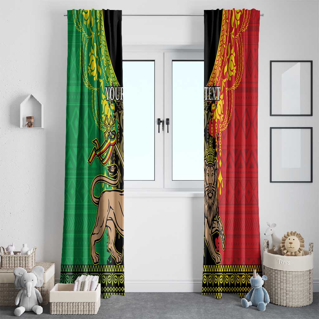 Personalised Afro Ethiopia Window Curtain Lion Of Judah - African Pattern