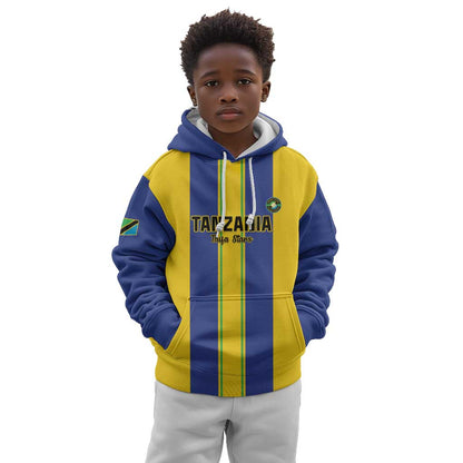 Custom Afro Tanzania Football Kid Hoodie We Are Champions