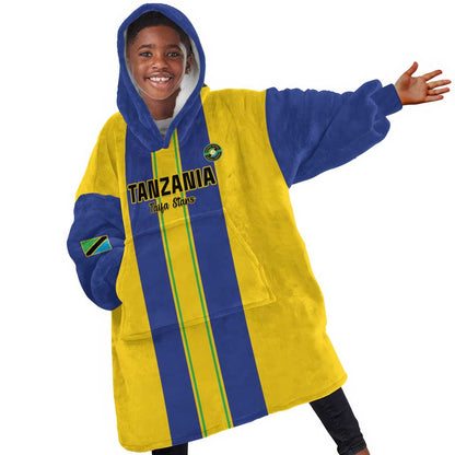 Custom Afro Tanzania Football Kid Wearable Blanket Hoodie We Are Champions