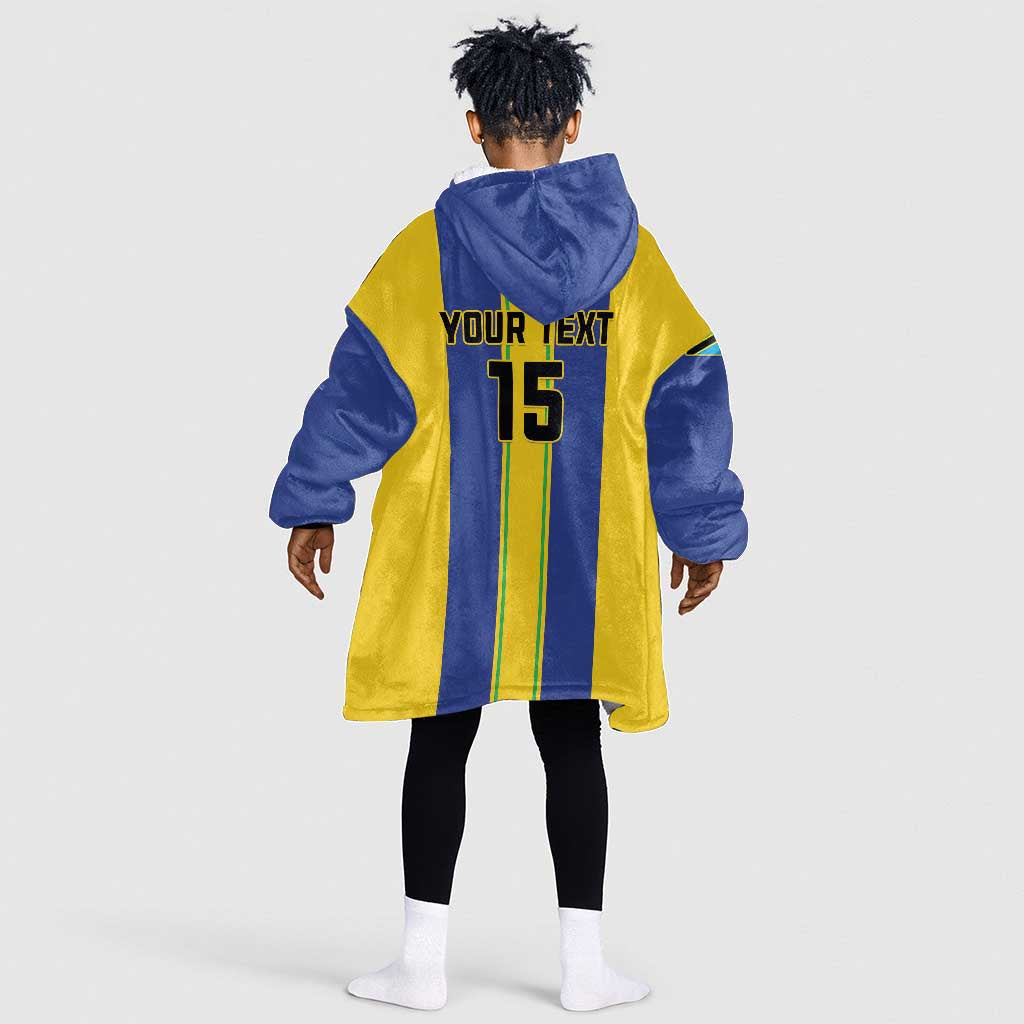 Custom Afro Tanzania Football Kid Wearable Blanket Hoodie We Are Champions