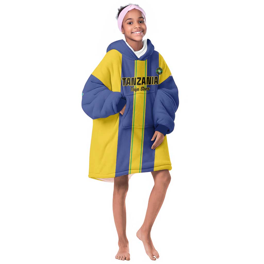 Custom Afro Tanzania Football Kid Wearable Blanket Hoodie We Are Champions