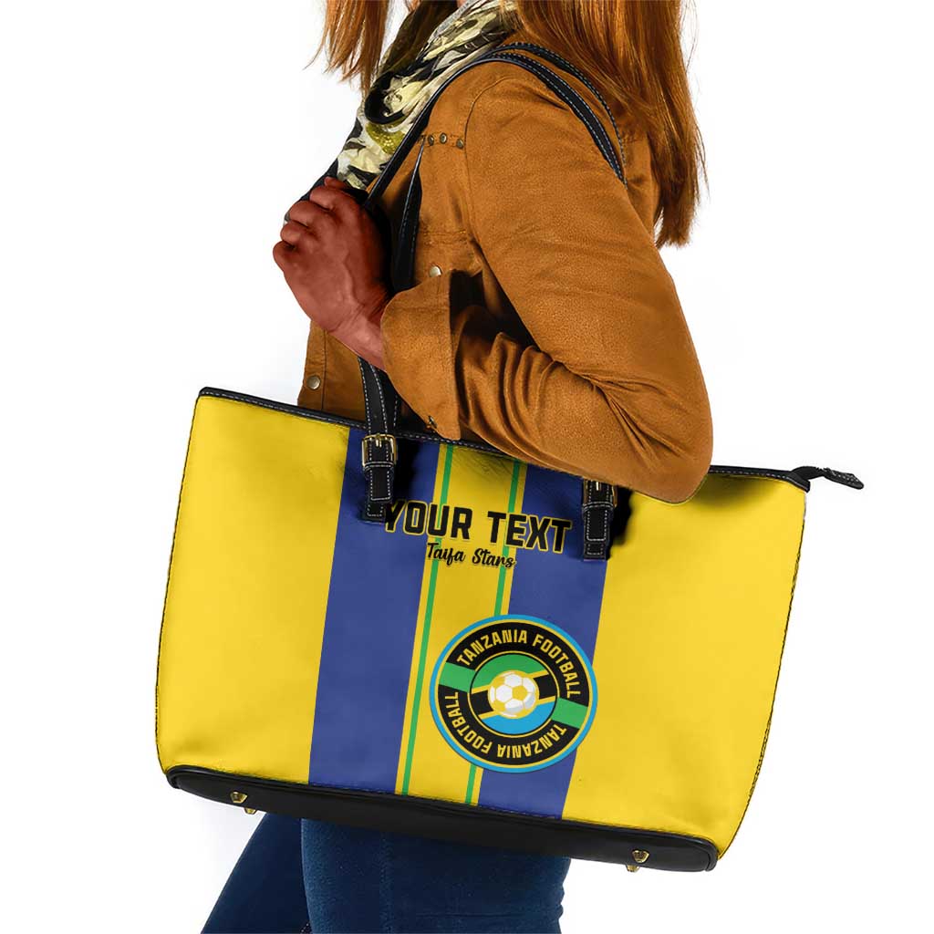 Custom Afro Tanzania Football Leather Tote Bag We Are Champions