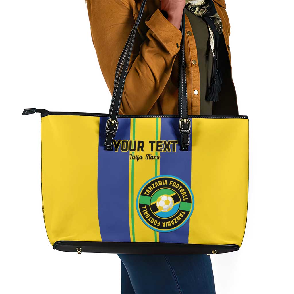 Custom Afro Tanzania Football Leather Tote Bag We Are Champions