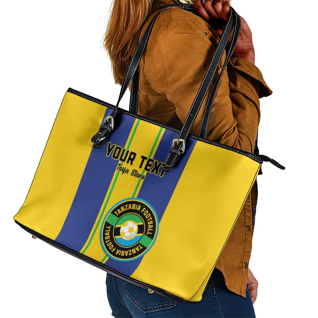 Custom Afro Tanzania Football Leather Tote Bag We Are Champions
