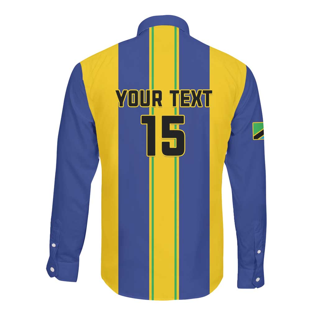 Custom Afro Tanzania Football Long Sleeve Button Shirt We Are Champions
