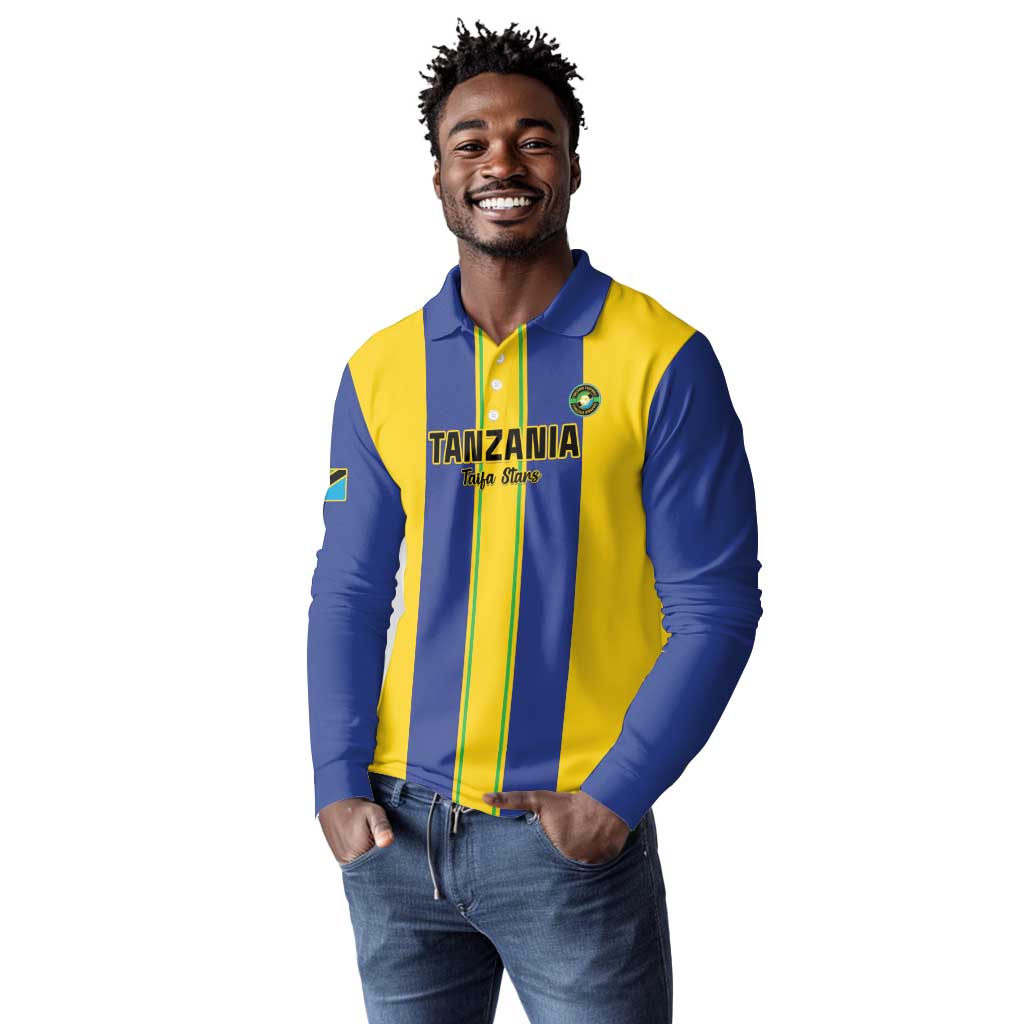 Custom Afro Tanzania Football Long Sleeve Polo Shirt We Are Champions