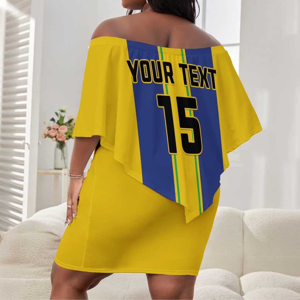 Custom Afro Tanzania Football Off Shoulder Short Dress We Are Champions