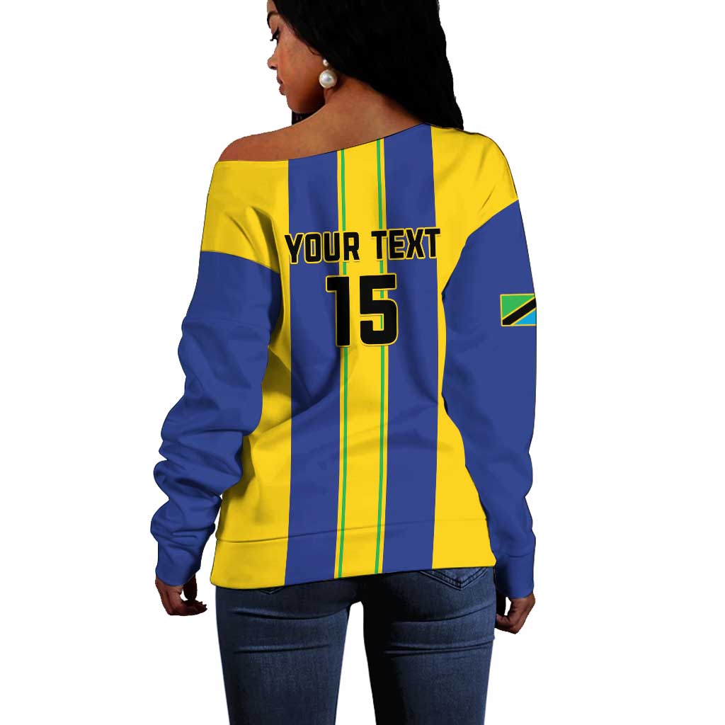 Custom Afro Tanzania Football Off Shoulder Sweater We Are Champions