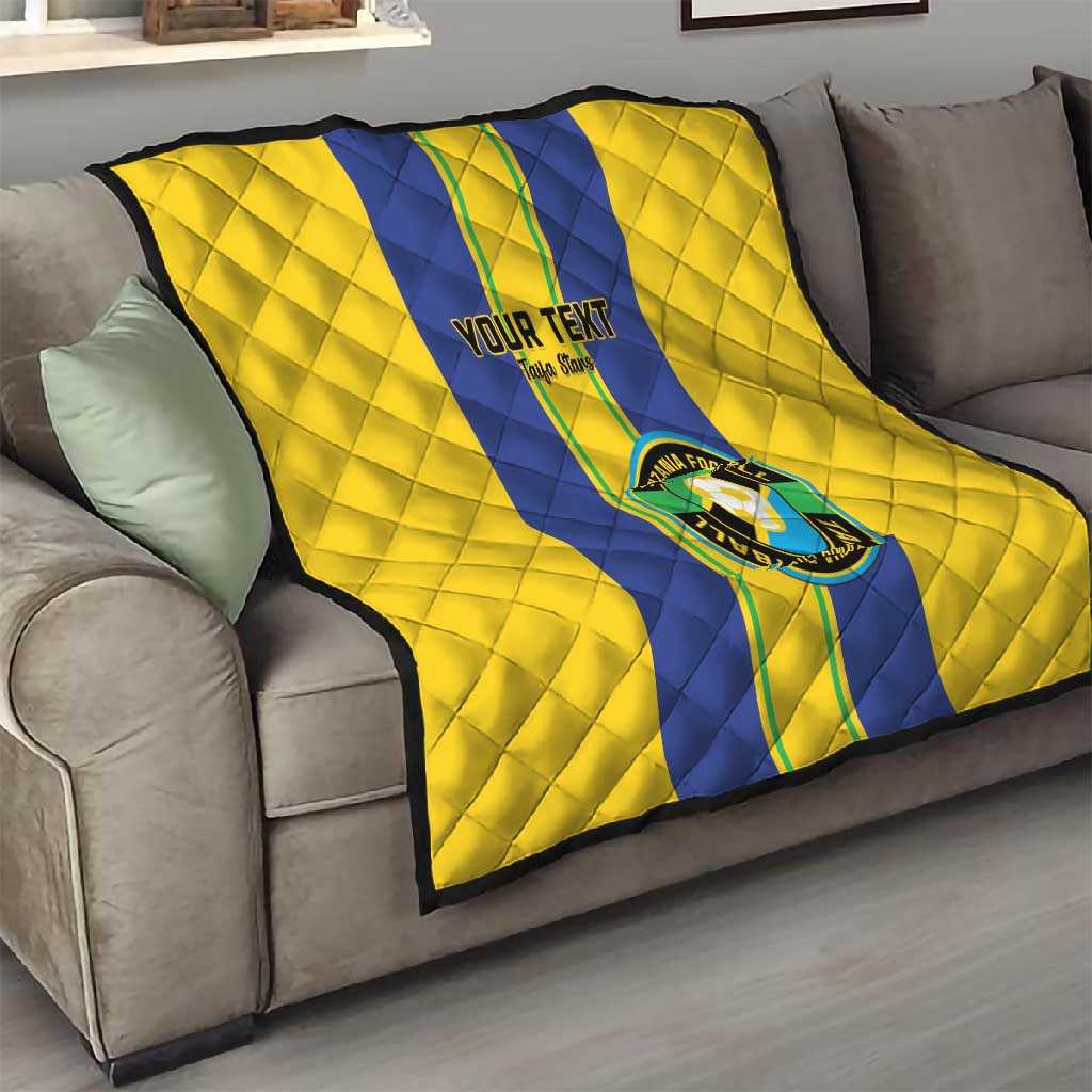 Custom Afro Tanzania Football Quilt We Are Champions