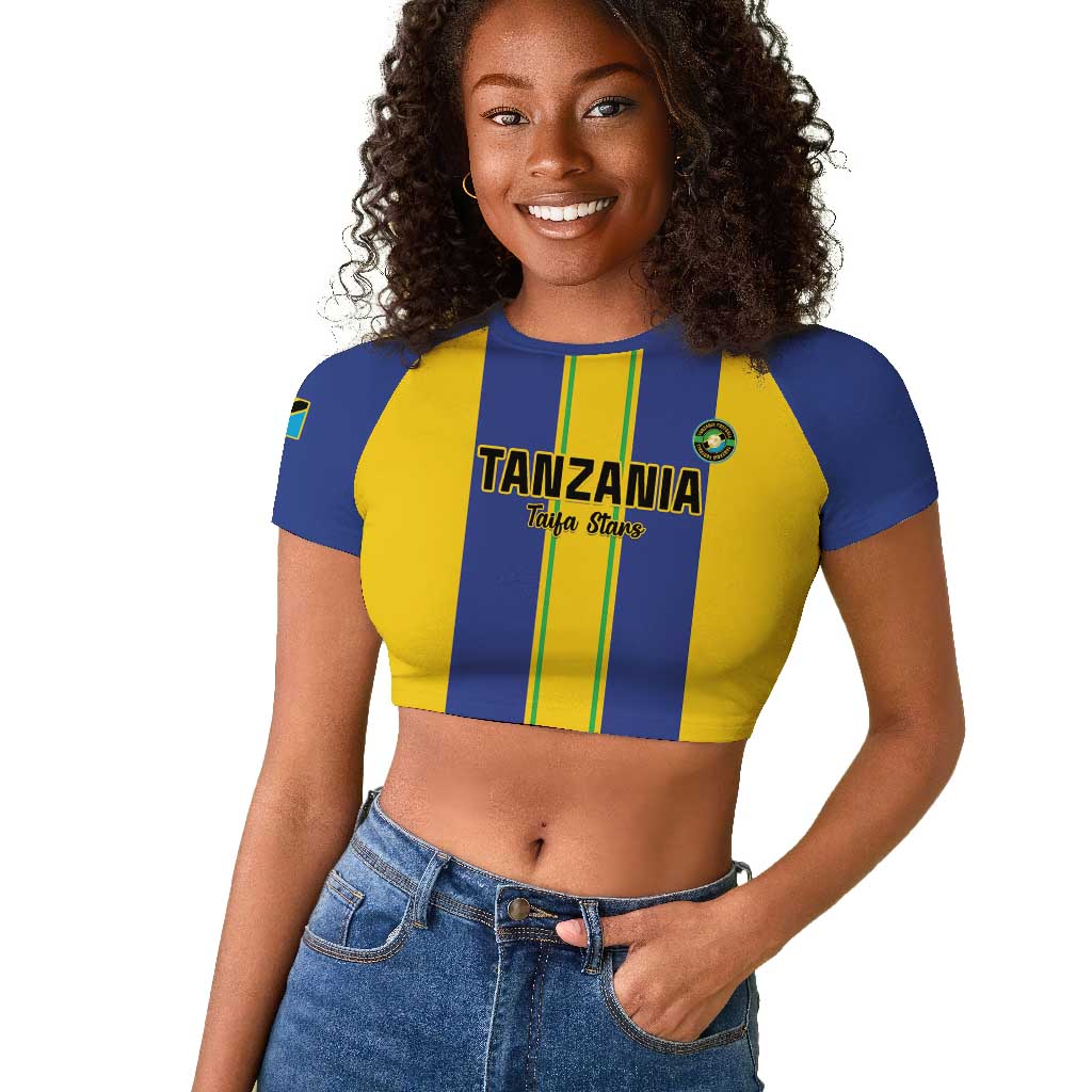 Custom Afro Tanzania Football Raglan Cropped T shirt We Are Champions