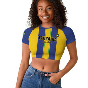 Custom Afro Tanzania Football Raglan Cropped T shirt We Are Champions