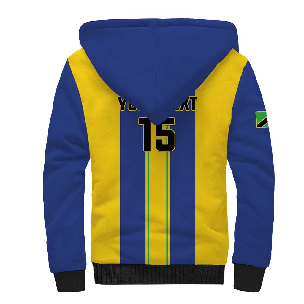 Custom Afro Tanzania Football Sherpa Hoodie We Are Champions