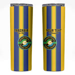 Custom Afro Tanzania Football Skinny Tumbler We Are Champions