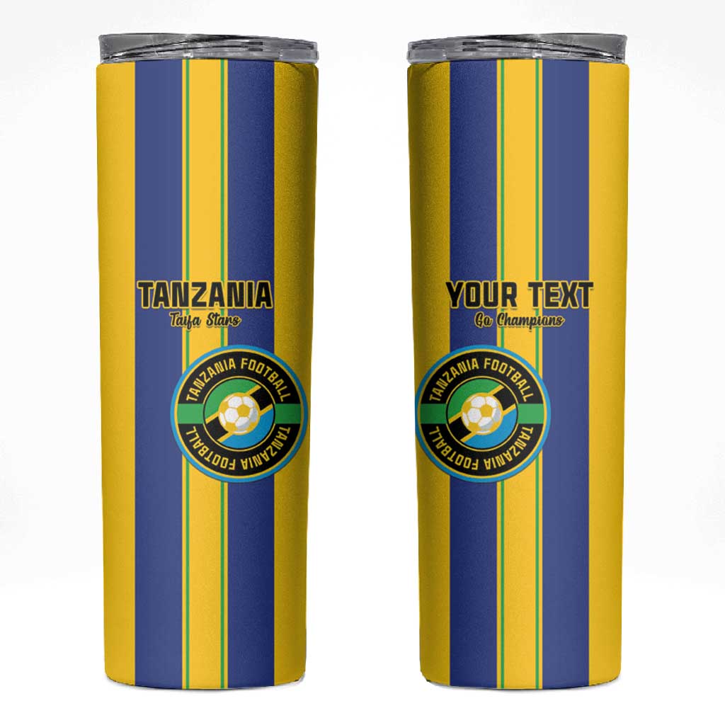 Custom Afro Tanzania Football Skinny Tumbler We Are Champions
