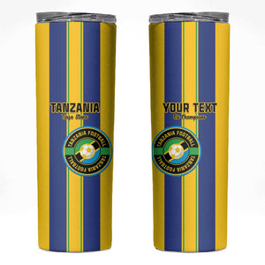 Custom Afro Tanzania Football Skinny Tumbler We Are Champions