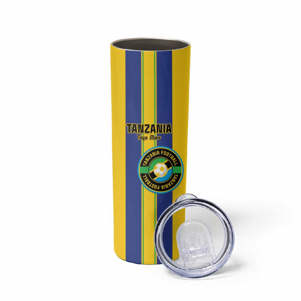 Custom Afro Tanzania Football Skinny Tumbler We Are Champions