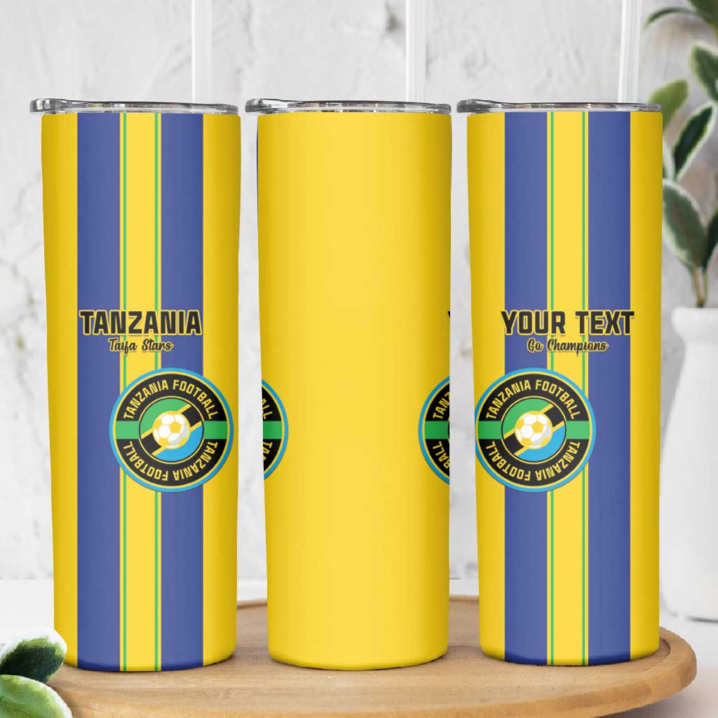 Custom Afro Tanzania Football Skinny Tumbler We Are Champions
