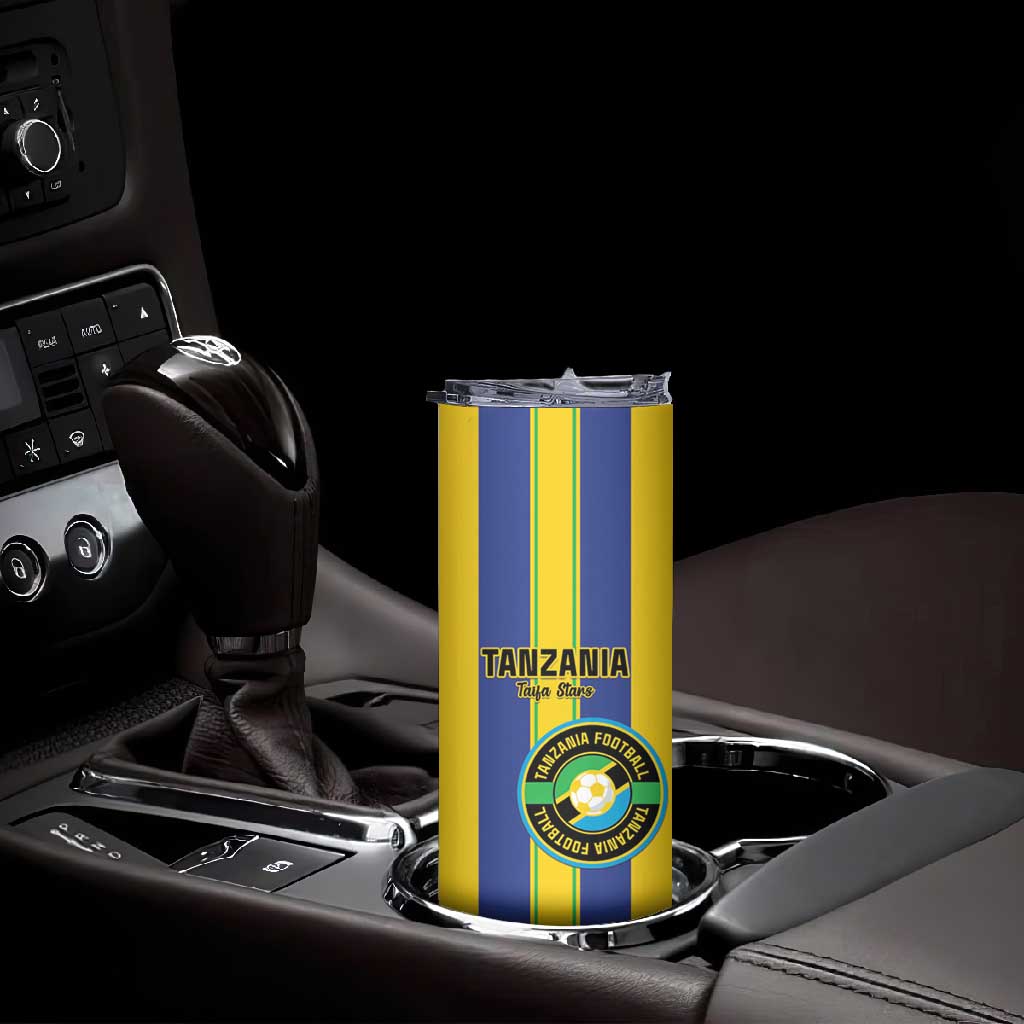 Custom Afro Tanzania Football Skinny Tumbler We Are Champions