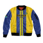 Custom Afro Tanzania Football Sleeve Zip Bomber Jacket We Are Champions